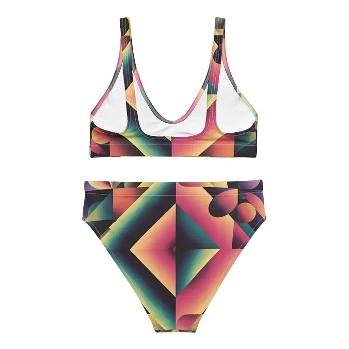 Abstract Lithographic Pattern Design High Waisted Bikini - V7 product image (1)