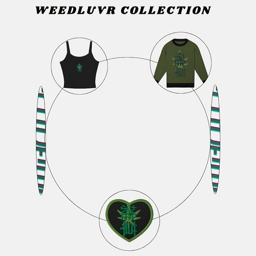 This is the WEEDLUVR Collection set currently available for commission. All designs are created by me and handmade in a wareh...