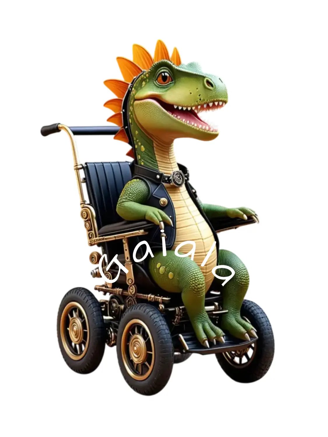 Baby Dinosaur in Wheelchair Kid Nursery Print Child Wall Art product image (1)