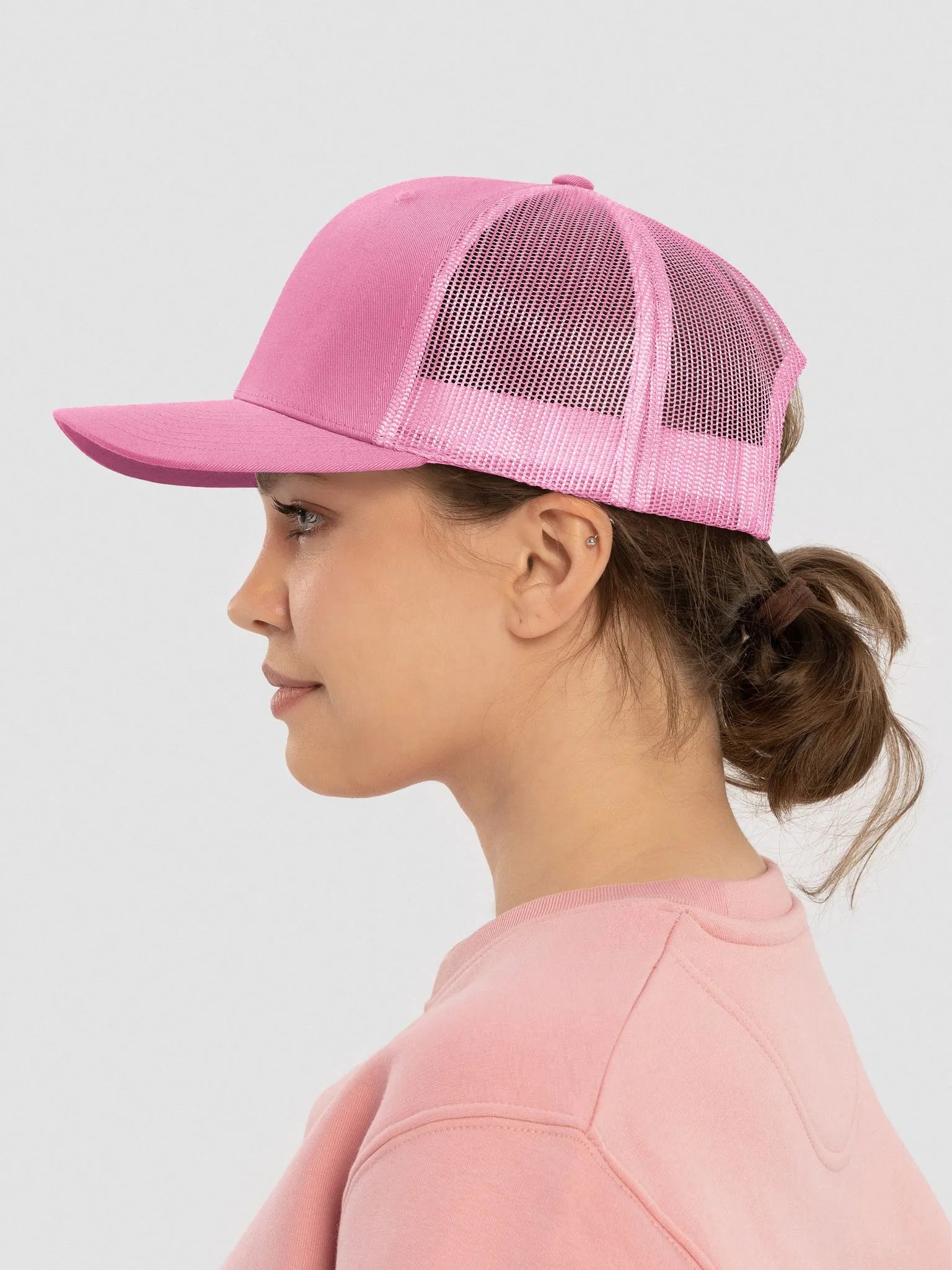 Embroidered Pink Trucker Snapback Hat product image (36)