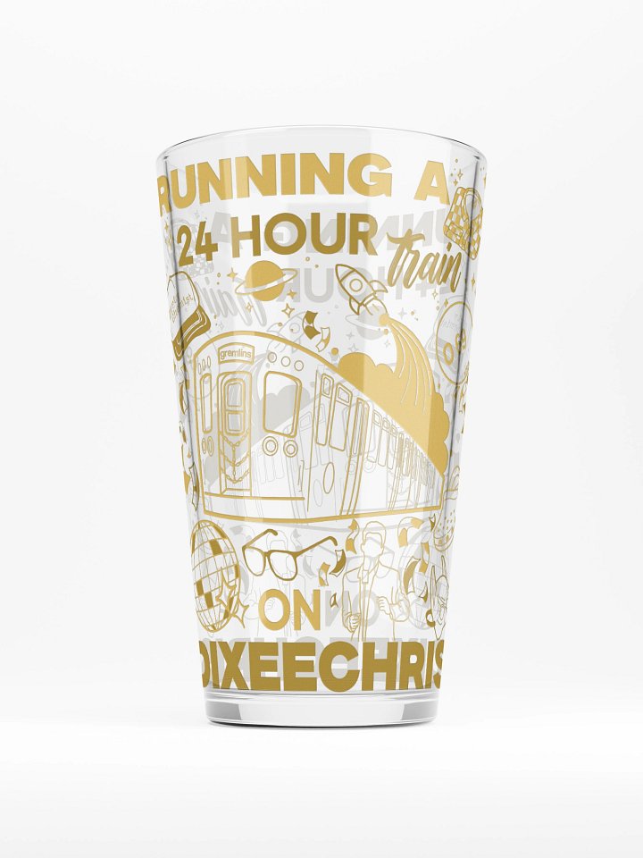 24hr Train Pint Glass - Yellow product image (1)