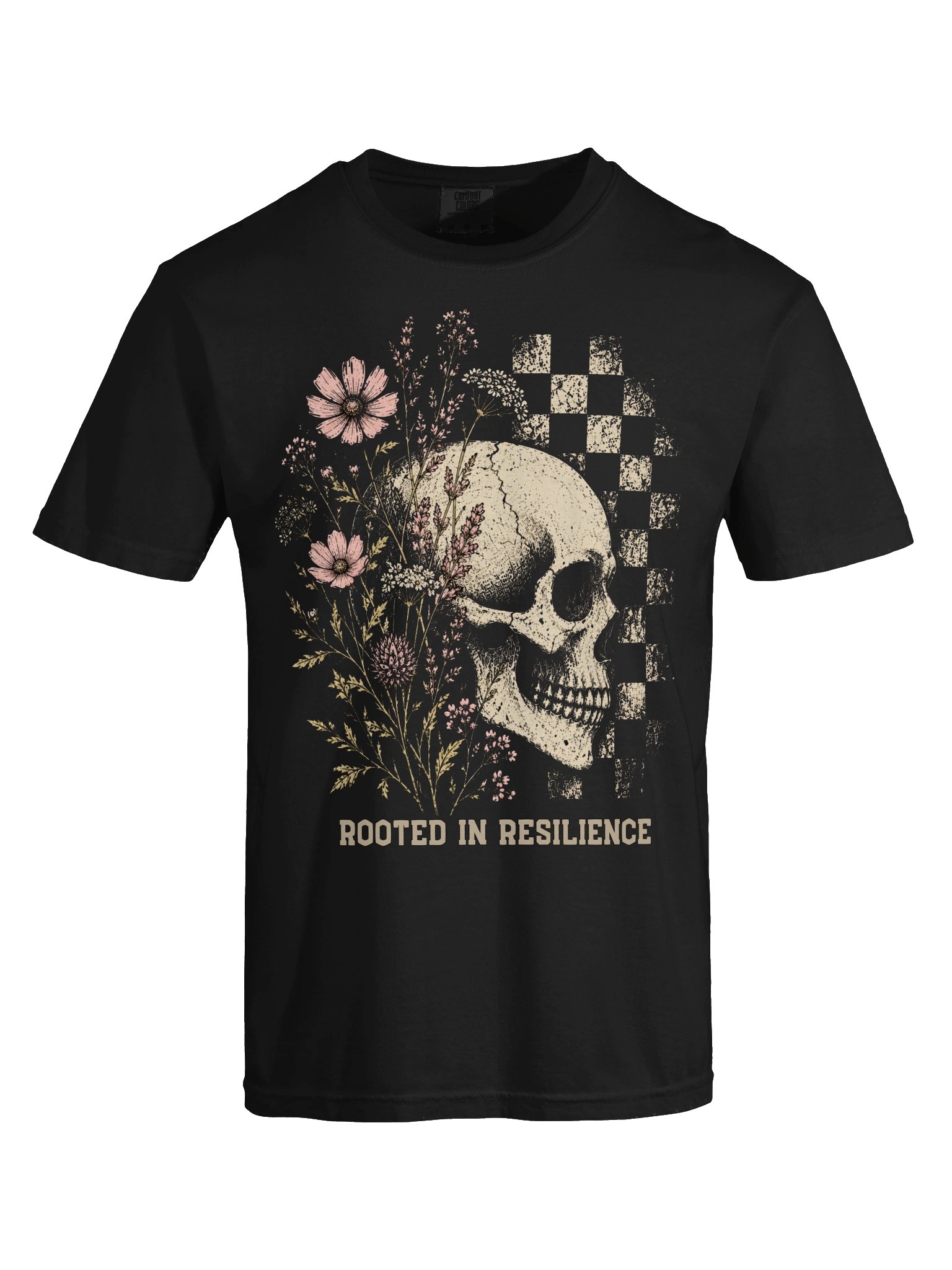 Rooted In Resilience | Floral Skull Comfort Colors T-Shirt product image (3)