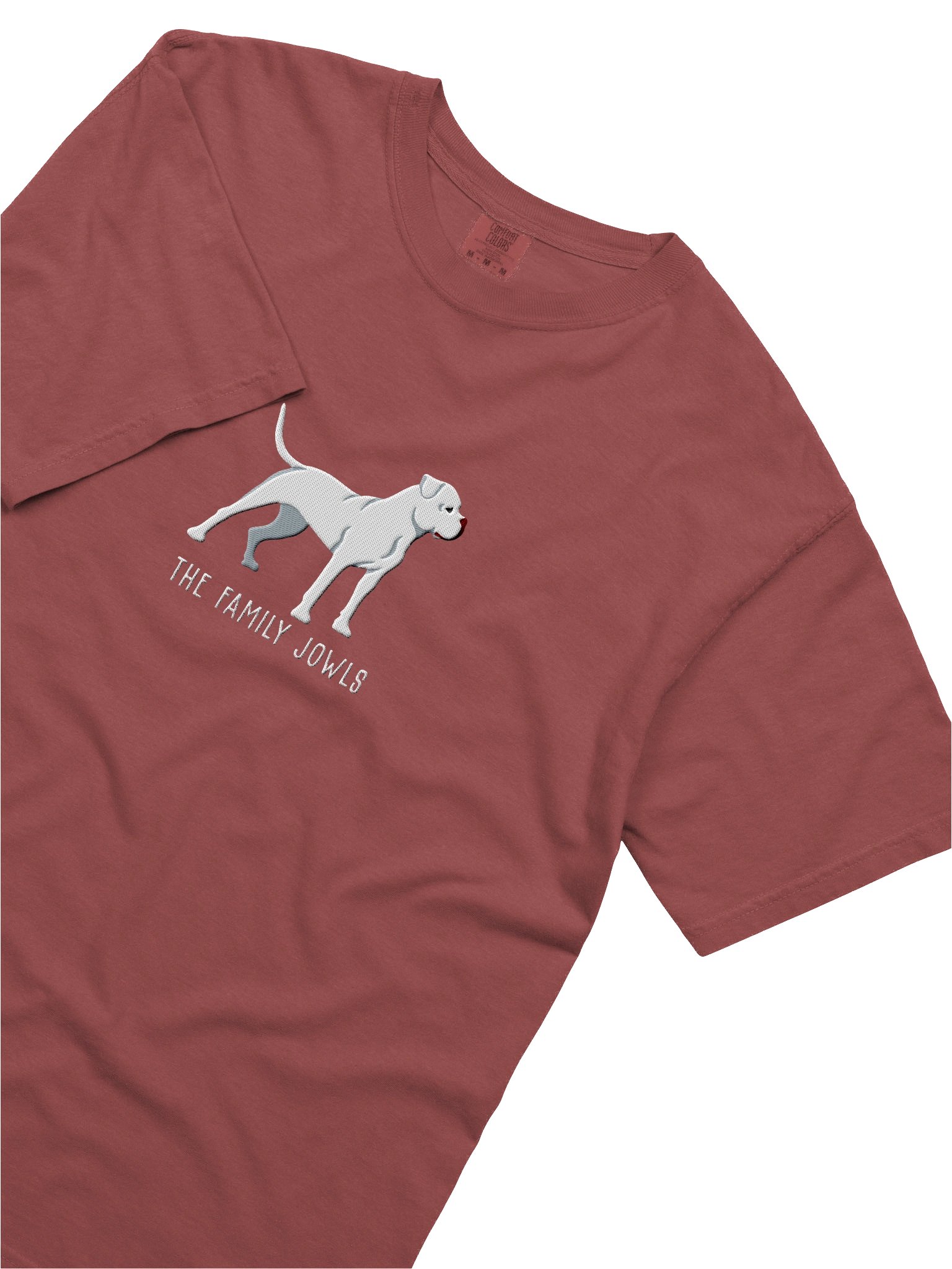 The Family Jowls T-Shirt(Embroidered) of an American Bulldog(White) product image (8)