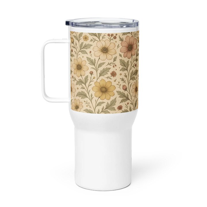Vintage Yellow Daisy and Wildflower Travel Mug – Retro Botanical Coffee Tumbler product image (1)