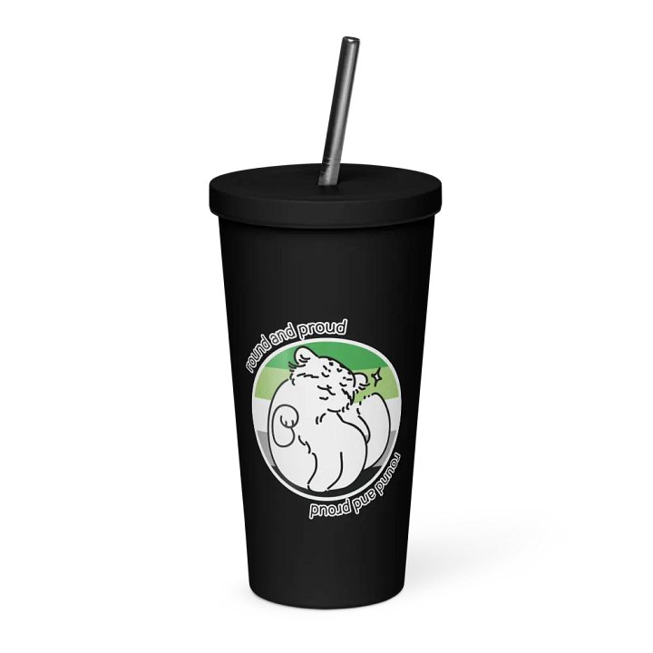 Round and Proud Manul Pride Aromantic Version - Insulated Tumbler product image (1)
