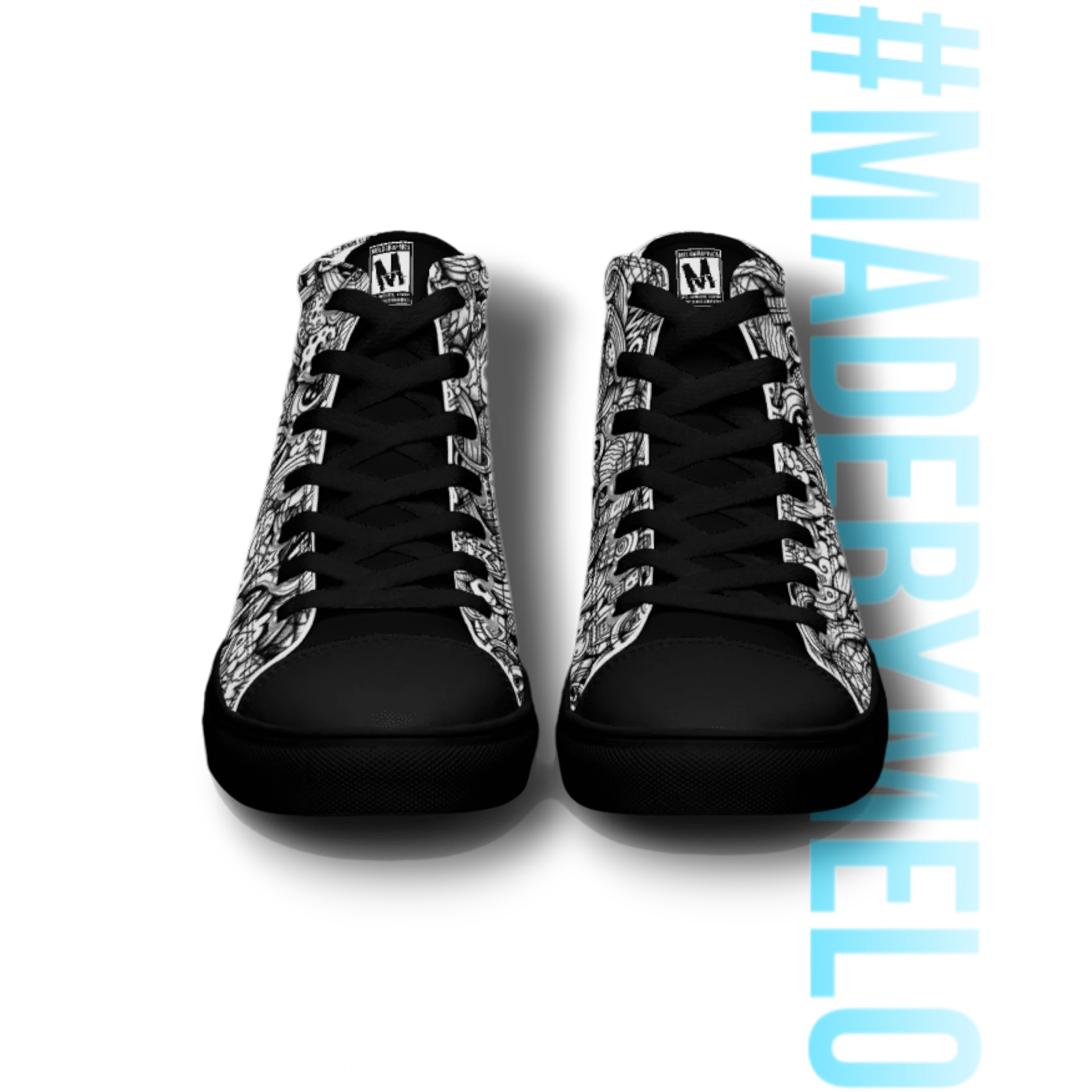 Dark Space Scribble - Men's High Tops | #MadeByMELO product image (4)