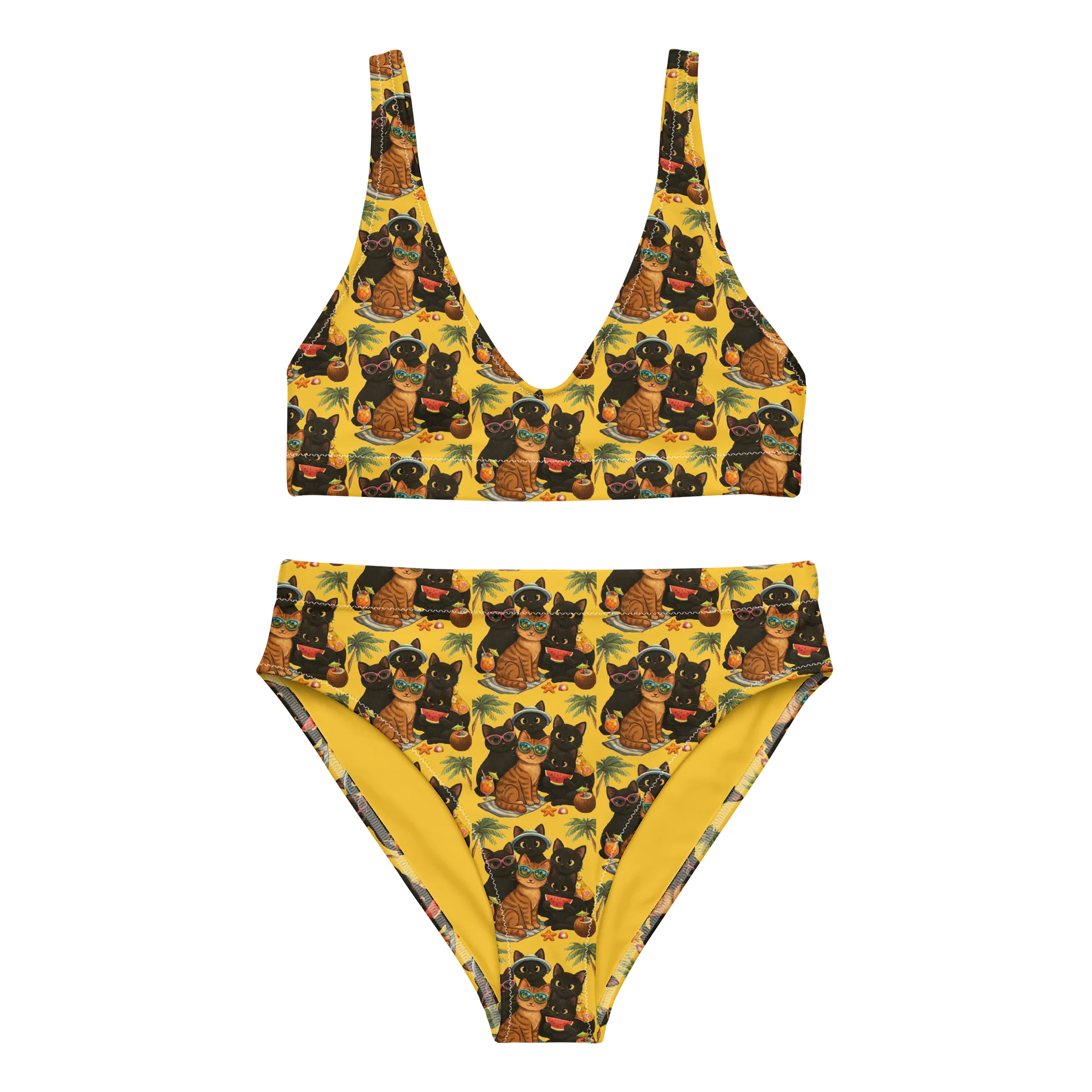 Cat Brigade summer High-Waisted Bikini Set product image (1)