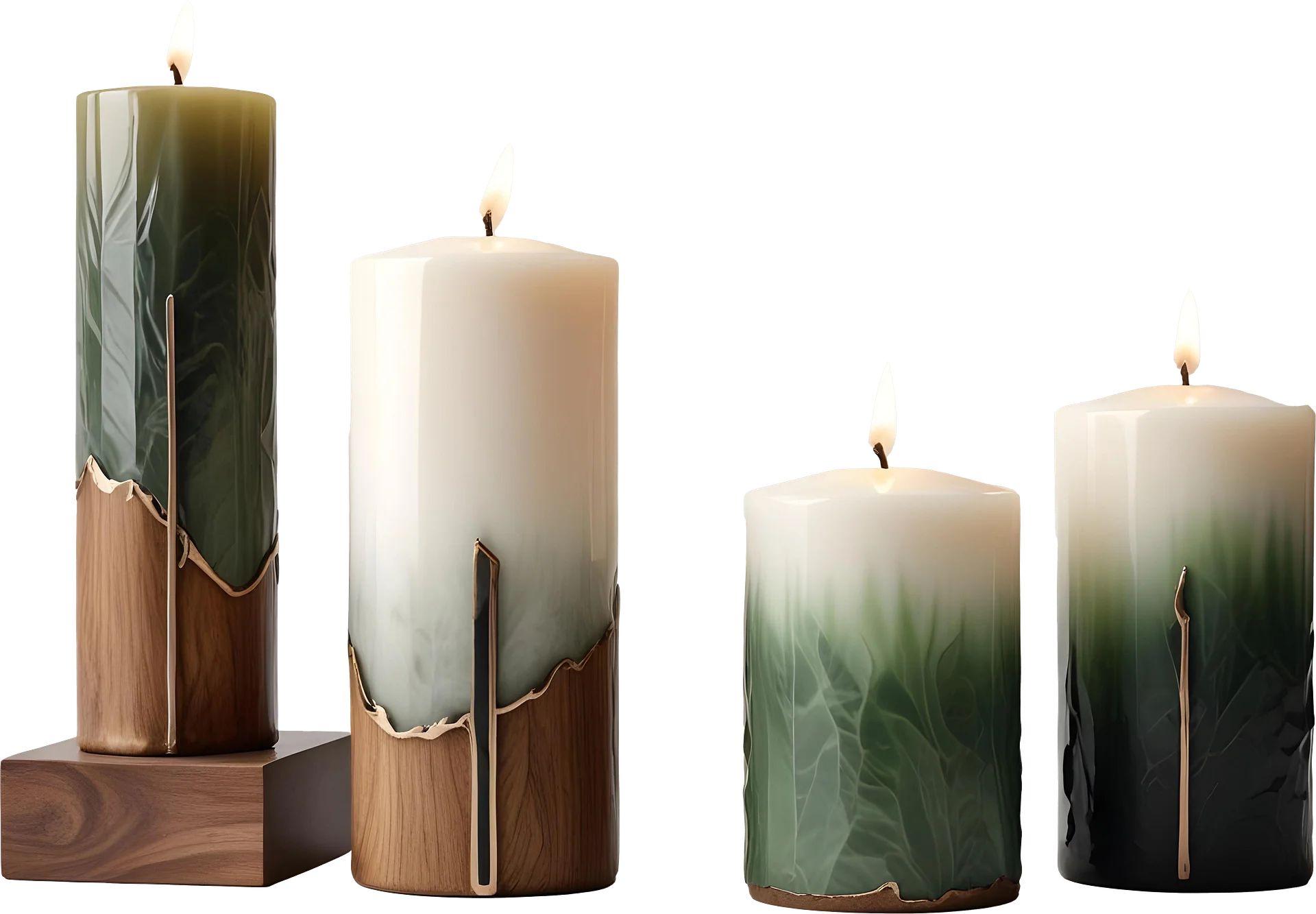 Luxe Botanique – Verdant Serenity Candle Set PNG product image (1)