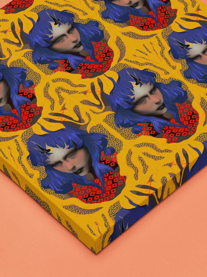 Something Strange, Charming and Blue Square Canvas Print product image (1)