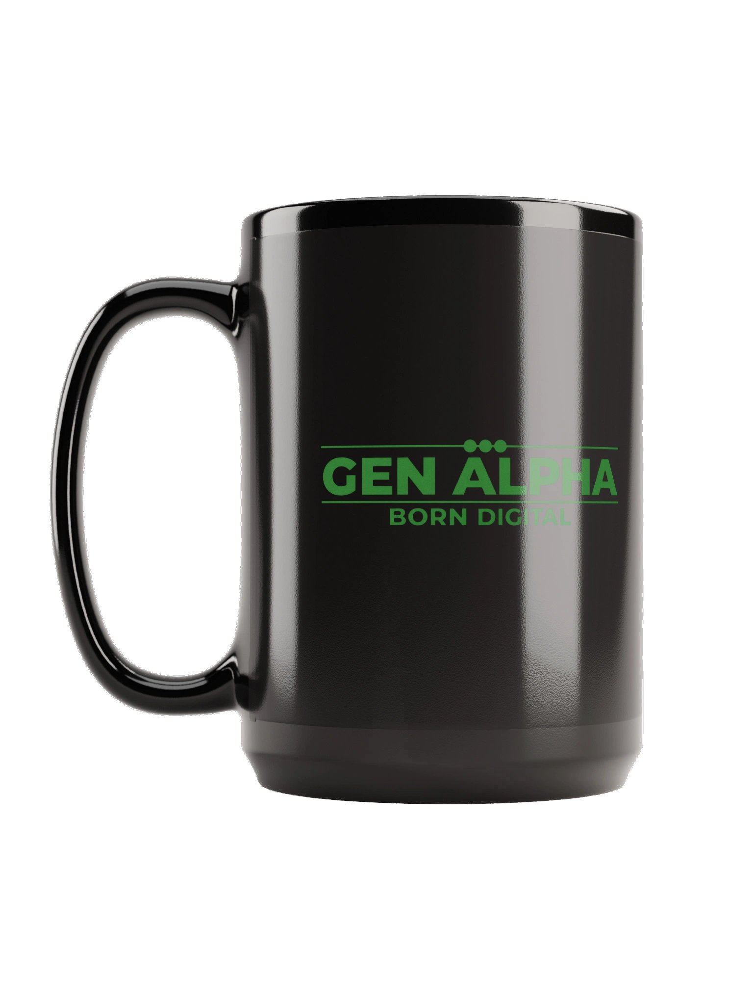 Generation Alpha: Born Digital | 15 oz Black Glossy Mug product image (1)