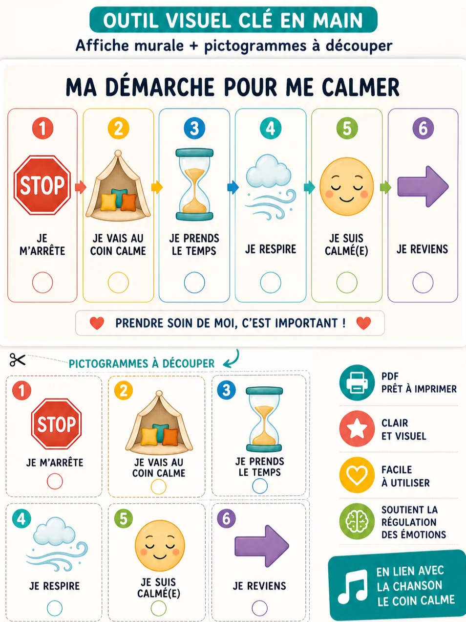 Coin calme – Affiche et pictogrammes à imprimer | Un prof et sa guitare product image (1)