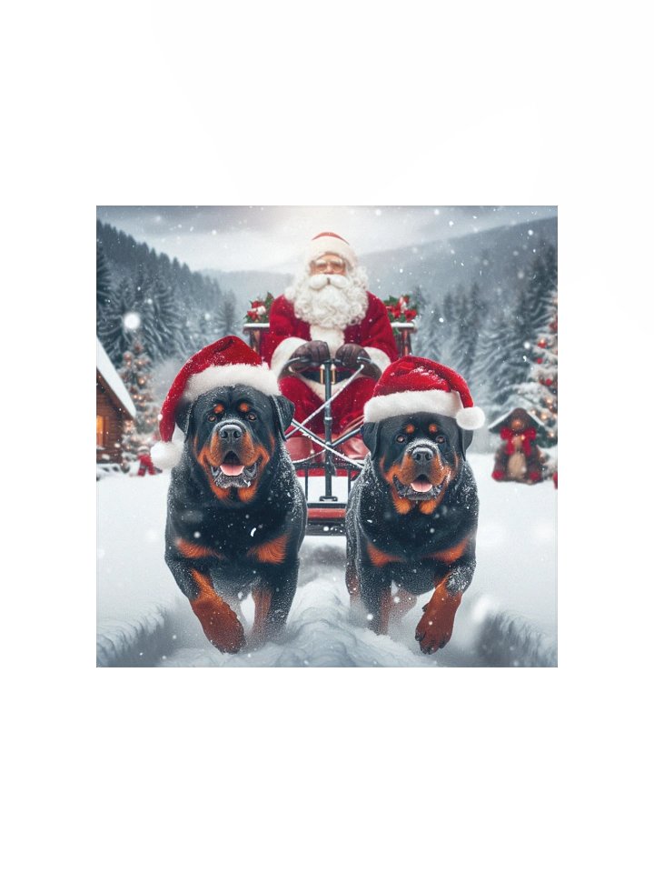 Rottweiler's Santa's Sleigh Ride Poster product image (2)