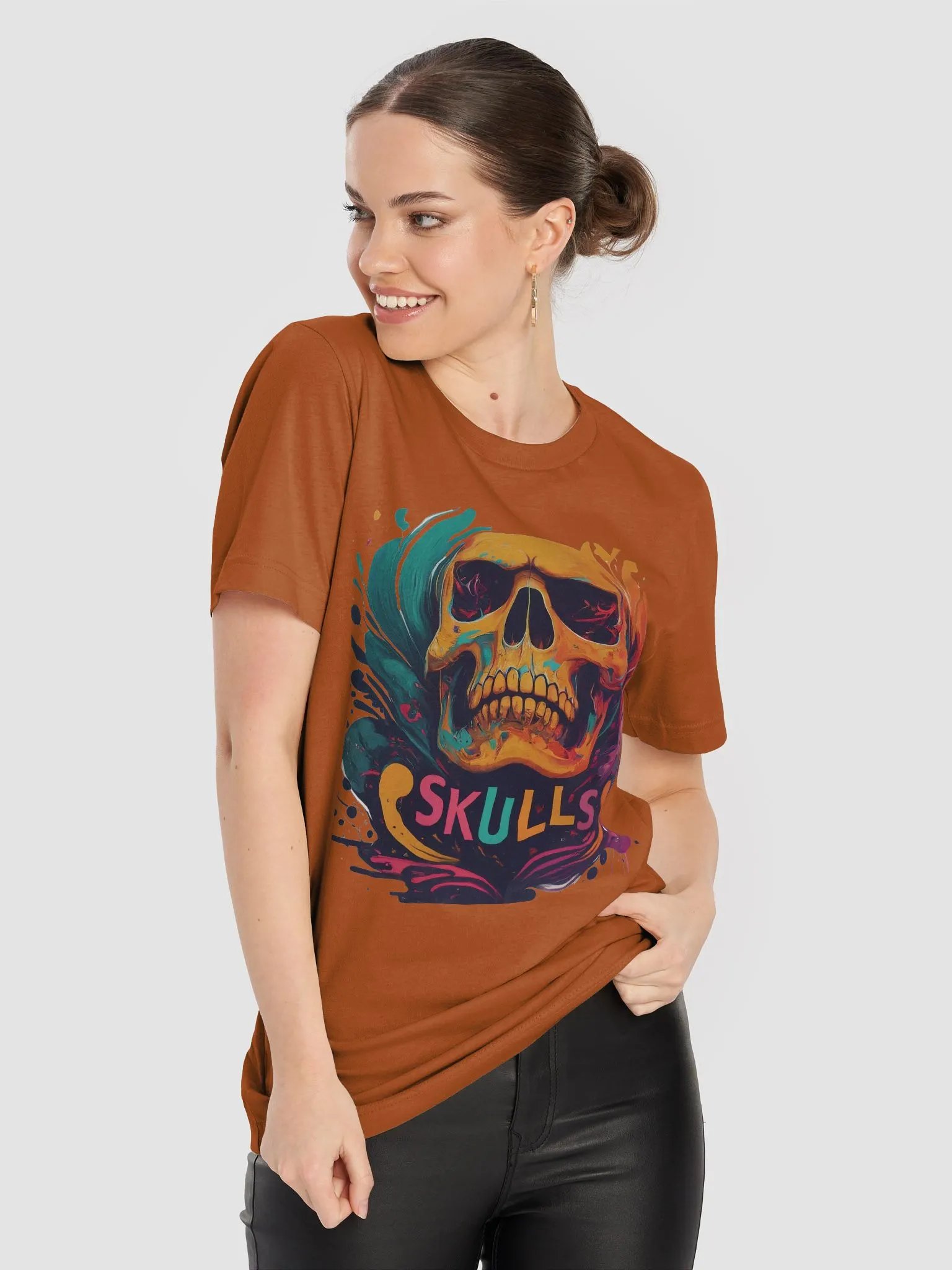 Vibrant Skulls Graphic Tee product image (53)