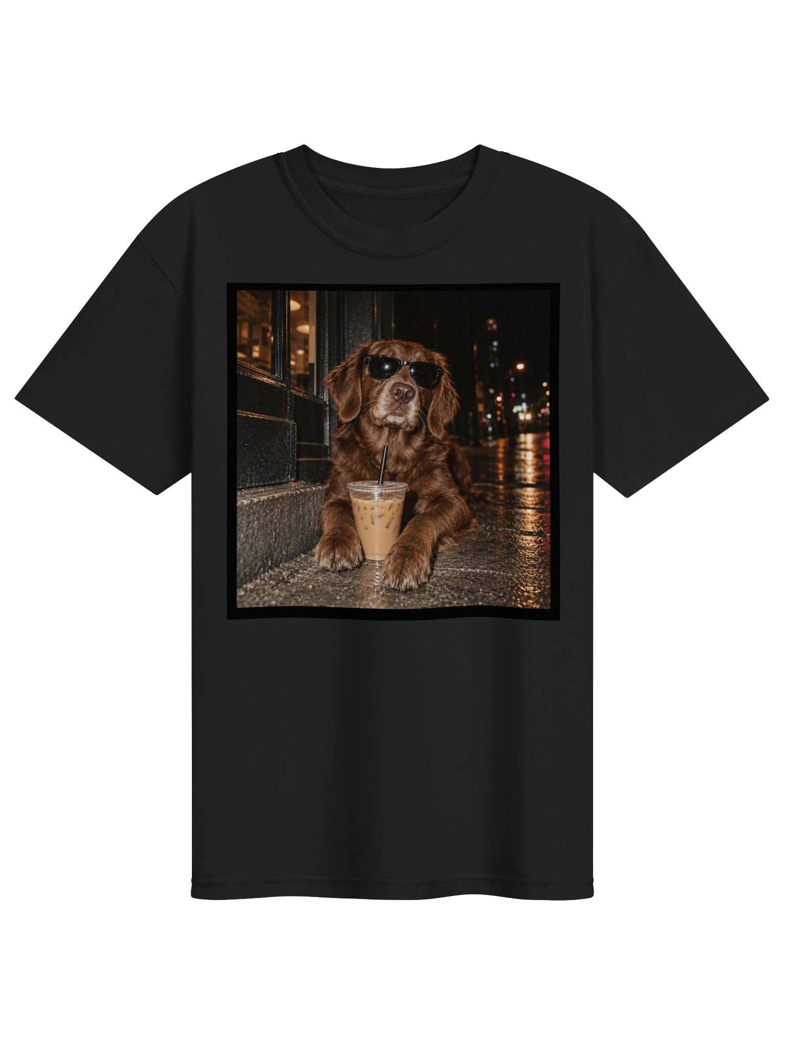Vintage Streetwear Dog Lover Tee - Cool Dog Iced Coffee T-Shirt | product image (2)