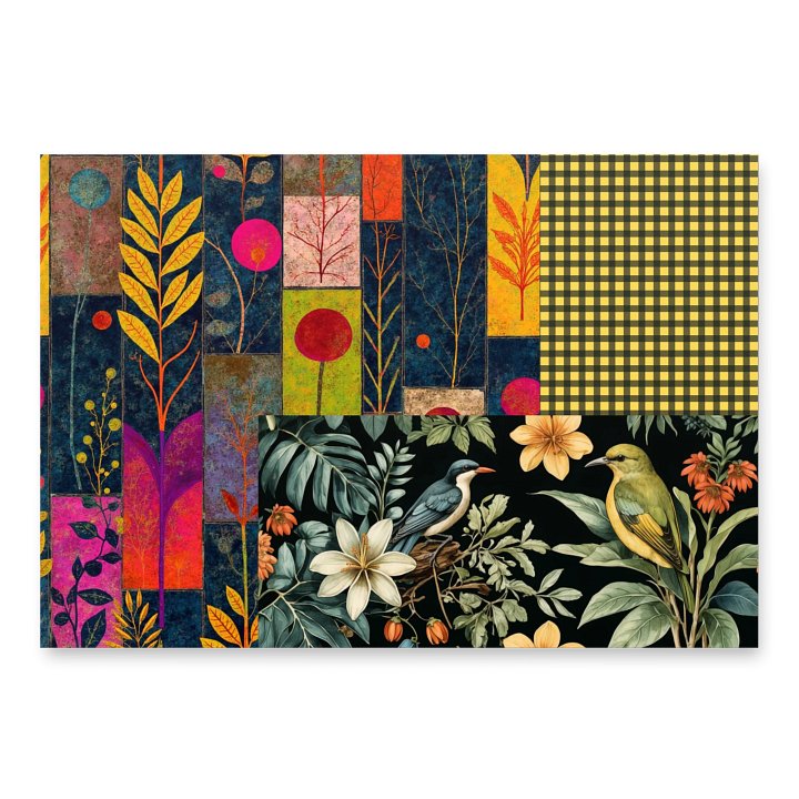 Edward Martin Mixed Media Collage Sheets No.987-Set of 3 Different Papers product image (2)
