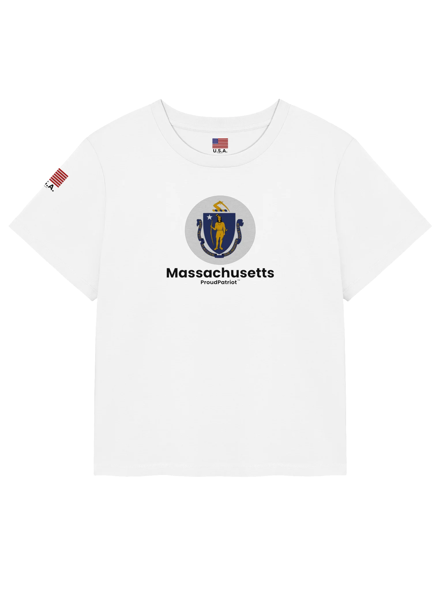 Massachusetts Women's Ribbed Neck T-Shirt product image (5)
