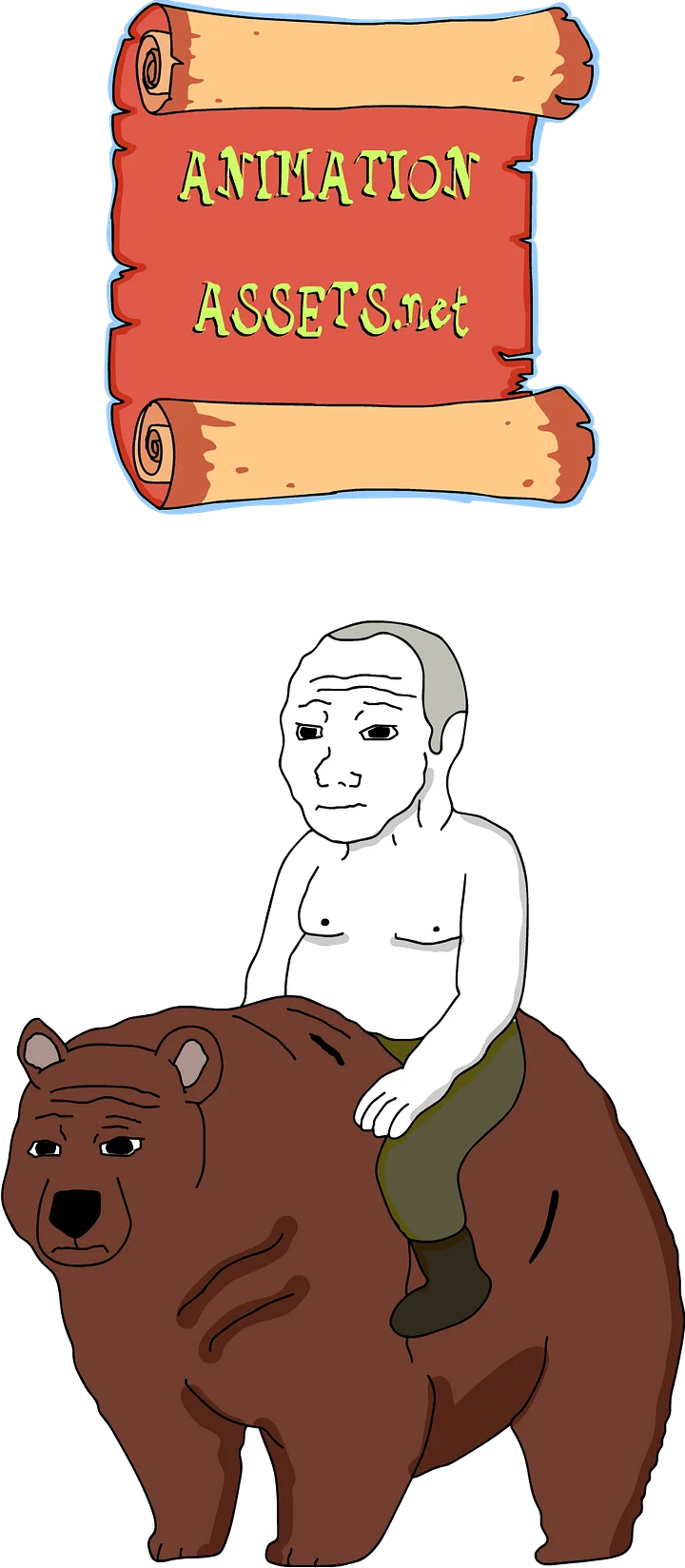 President Putin and Bear | Adobe Animate File with Rigged Mouth for Audio product image (1)