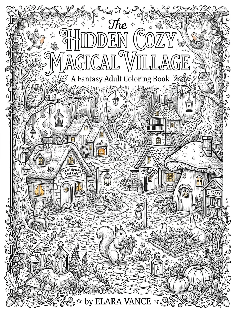 Cozy Coloring Book Fall Coloring Book Printable A Cozy Spooky Autumn Coloring Book product image (3)