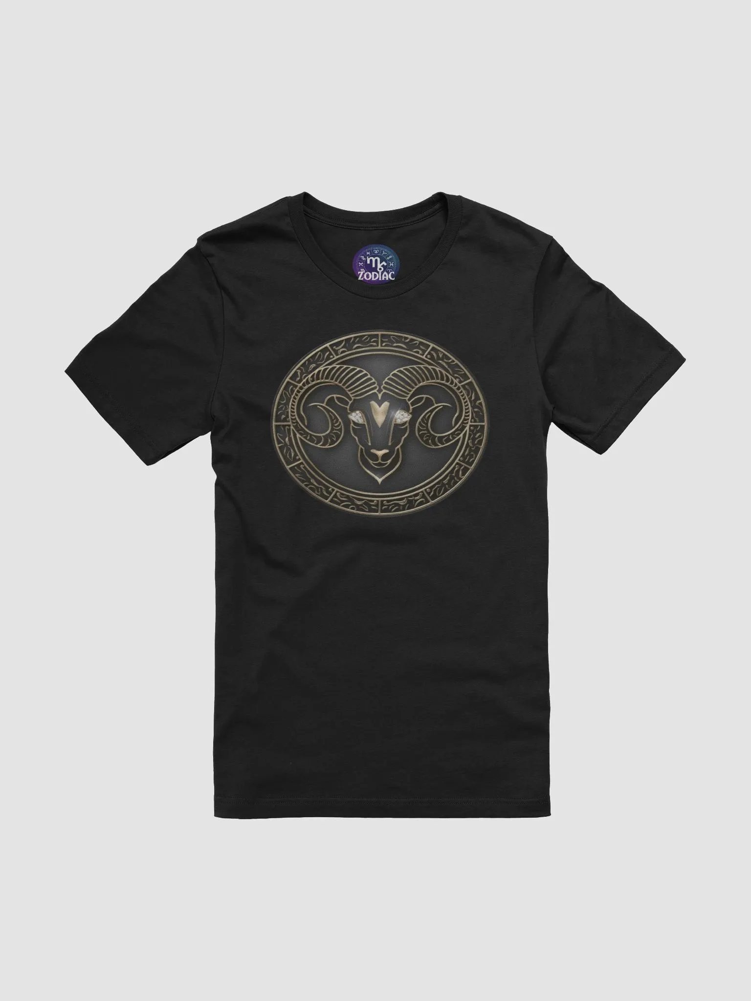 Exclusive Aries Zodiac T-Shirt - Premium Unisex Design with Ornate Ram and Celestial Motifs product image (3)