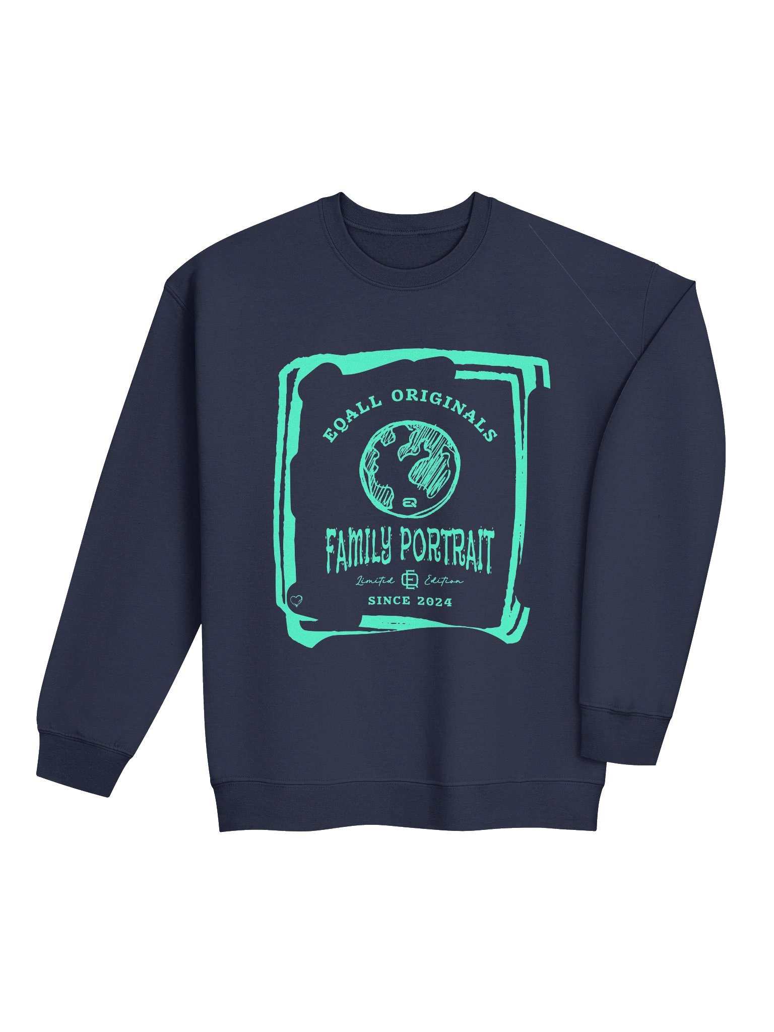 Earth Love_Family Portrait_Unisex Gildan Crewneck Sweatshirt EQALL® Originals_Turquoise product image (28)
