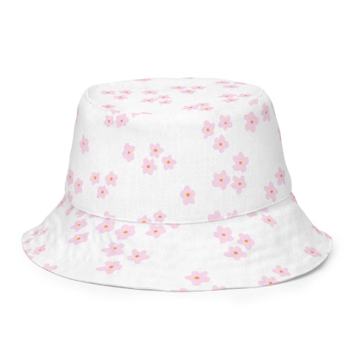 PINK DAISY COTTAGE PATTERN BUCKET HAT REVERSIBLE - Diesen Hut hat niemand ausser Dir ! product image (1)
