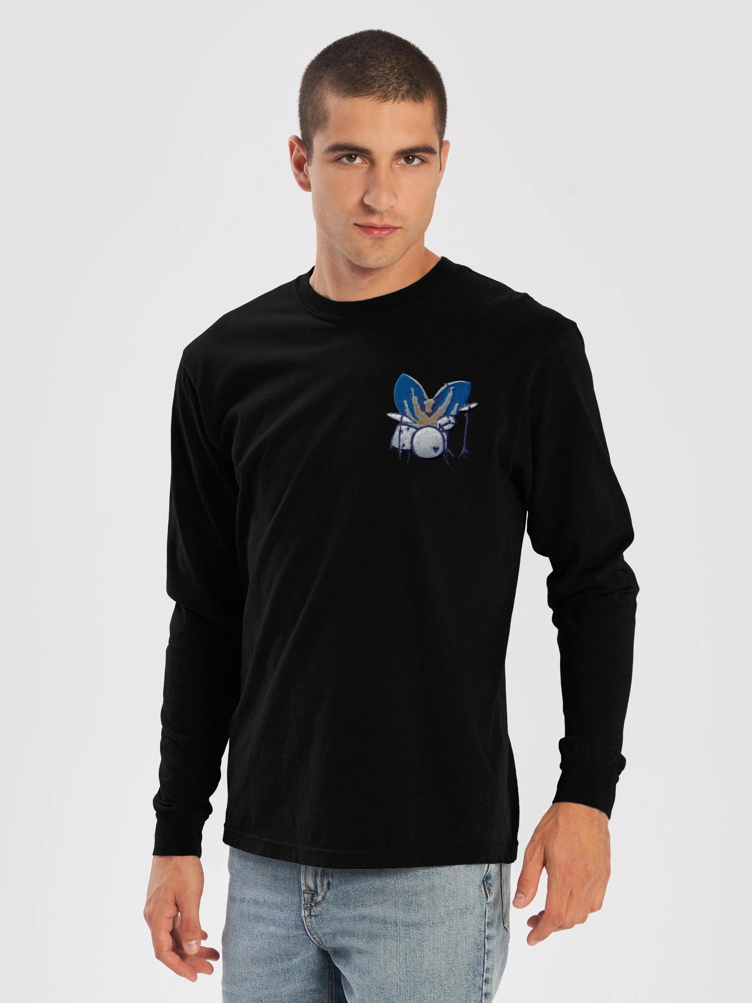 Bug Band Adult Unisex Embroidered LS Tee Left Chest GoldBug product image (5)