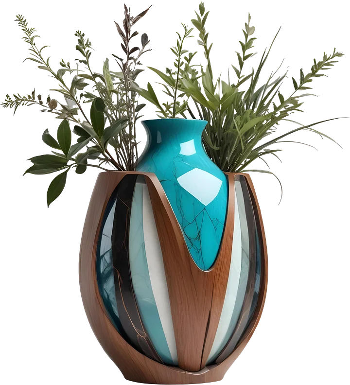 Collection song of the waves Art Deco Vase, PNG product image (1)