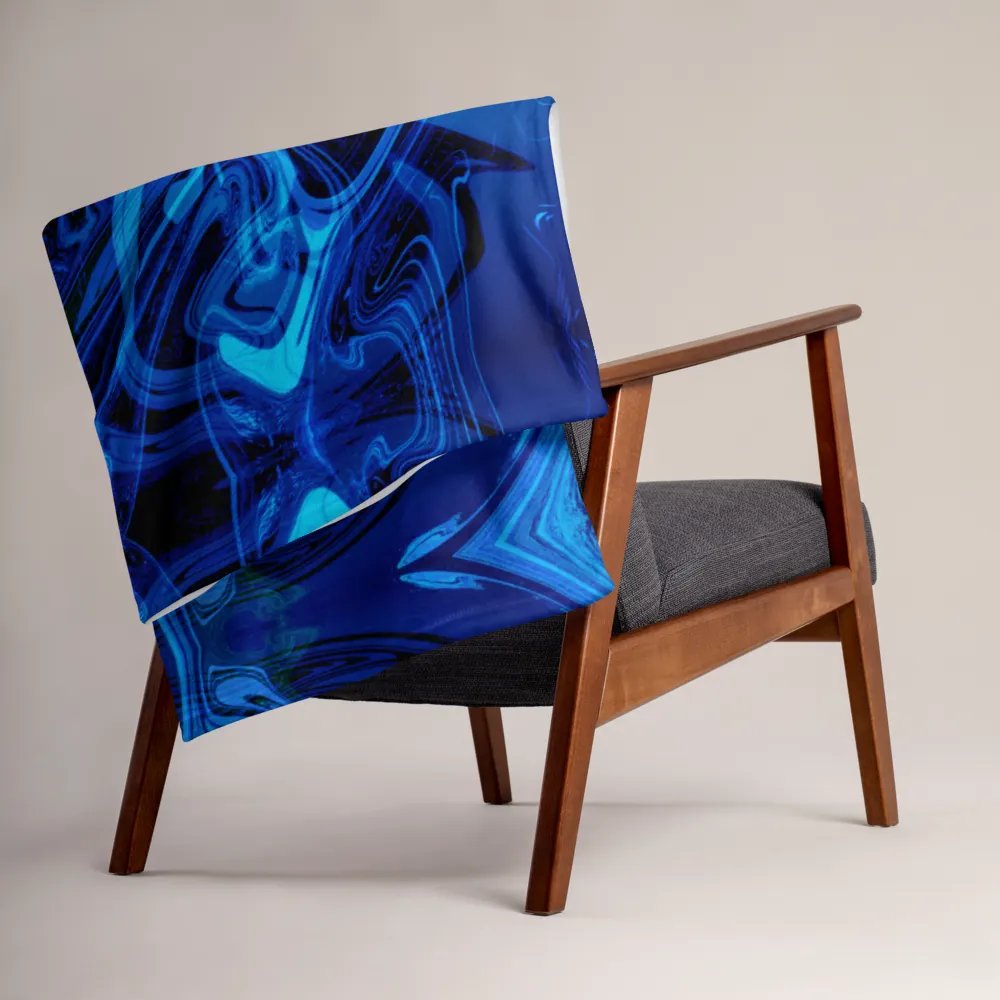 Blue and Black Swarm Pattern Urban Design Throw Blanket product image (15)