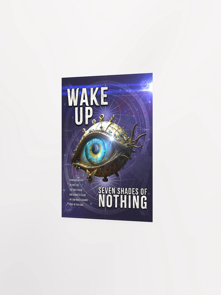 “Wake Up” lyric poster – cinematic vertical print from Seven Shades of Nothing – Framed High-Quality Matte Poster product image (2)