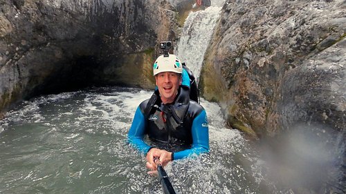 Canyoning immersion in David Thompson Country—wetsuit on, deep into gorges only Banff Canyoning guides can unlock. These mome...