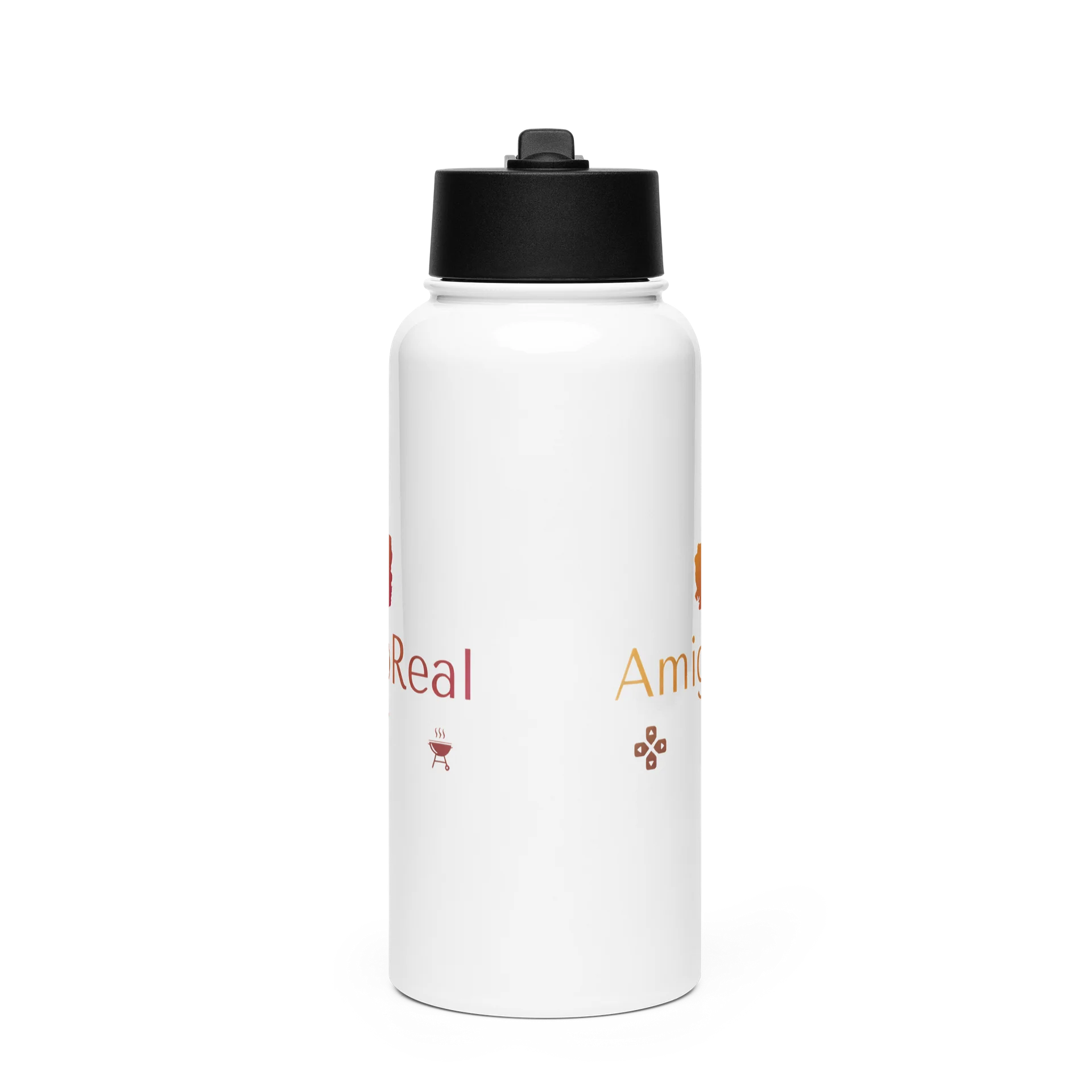 AmigoReal Edelstahl Trinkflasche mit Strohhalm 950 ml product image (1)