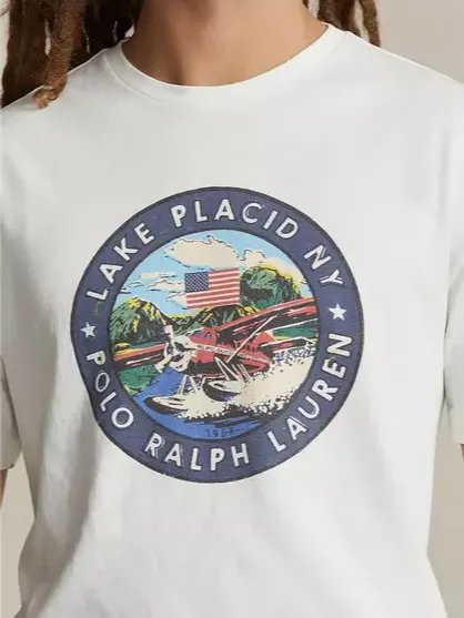 Polo Ralph Lauren Mens Classic Fit Graphic Crewneck T Shirt Nevis White Large product image (3)