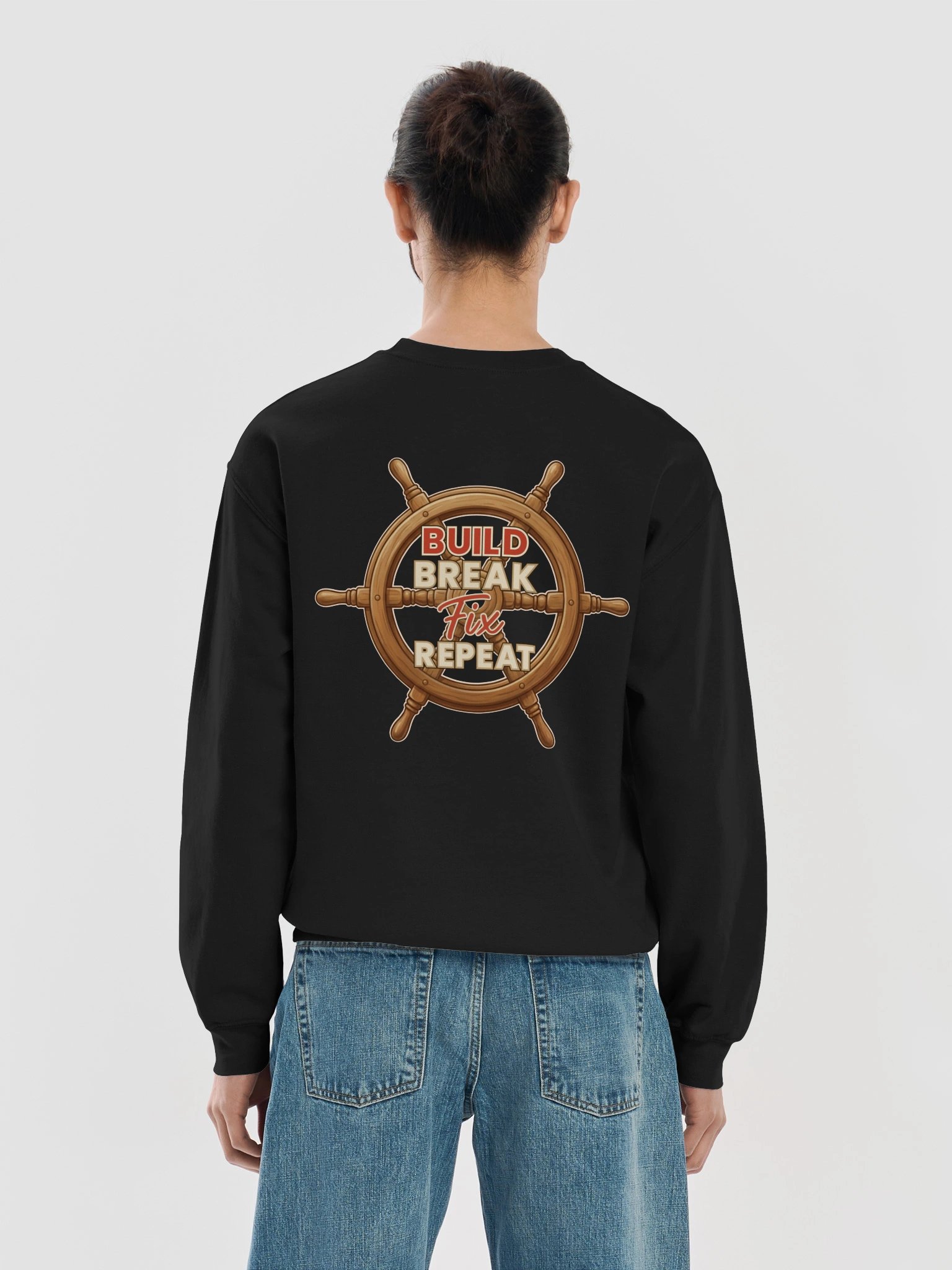 Sweatshirt – Build. Break. Fix. Repeat. product image (16)