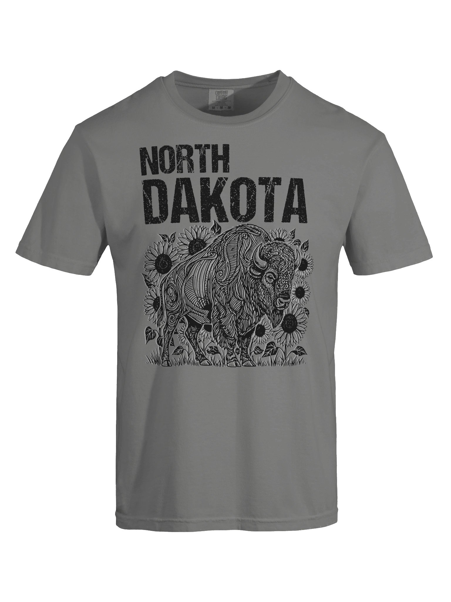 North Dakota Bison Sunflower T-Shirt | Vintage Prairie State Pride Tee product image (9)