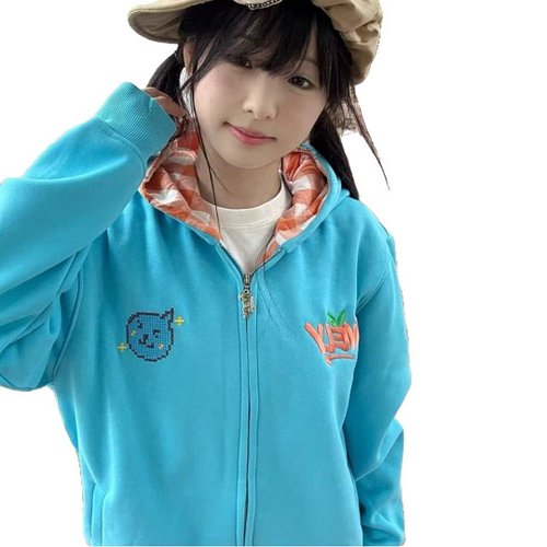 Check out Cartoon Embroidered Zip-Up Hoodie This Cartoon Embroidered Zip-Up Hoodie is perfect for your casual outings, combin...