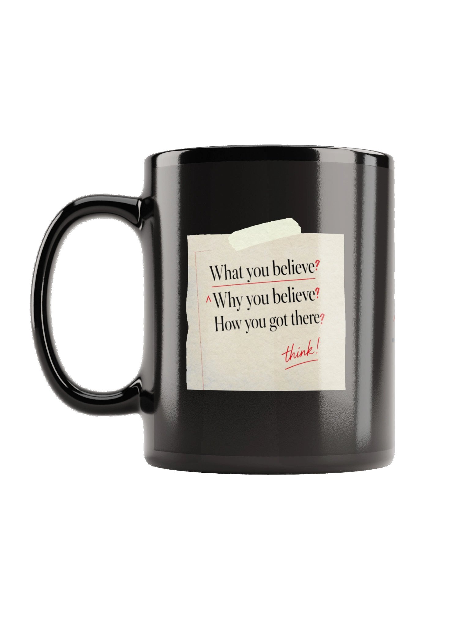 What Why How Black Glossy Mug product image (1)
