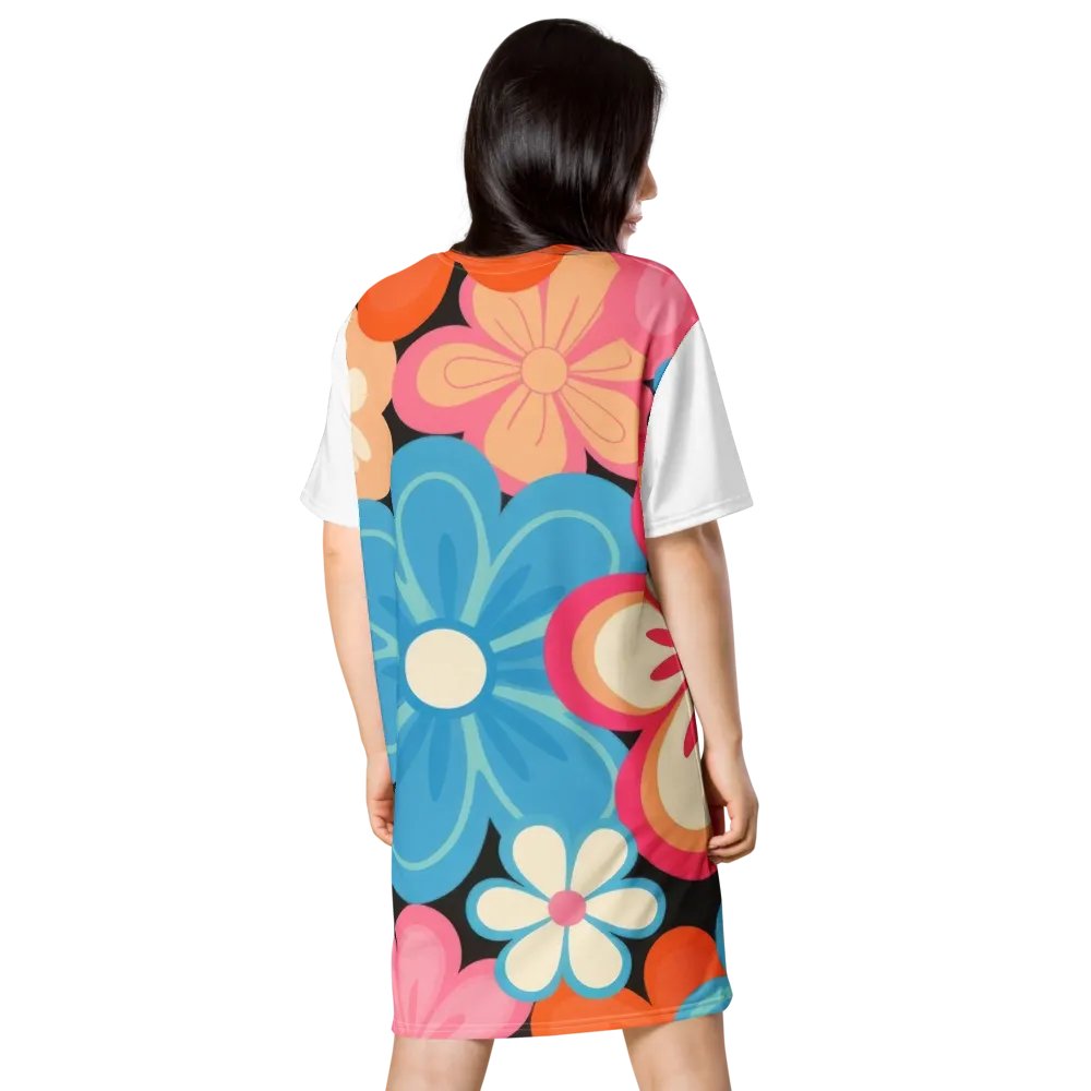 Retro Floral All-Over Print T-Shirt Dress product image (8)