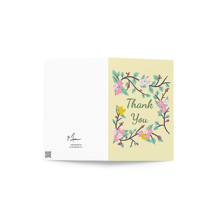 Thank You Botanical Garland | Pink and Yellow Flowers on Pale Vanilla product image (2)