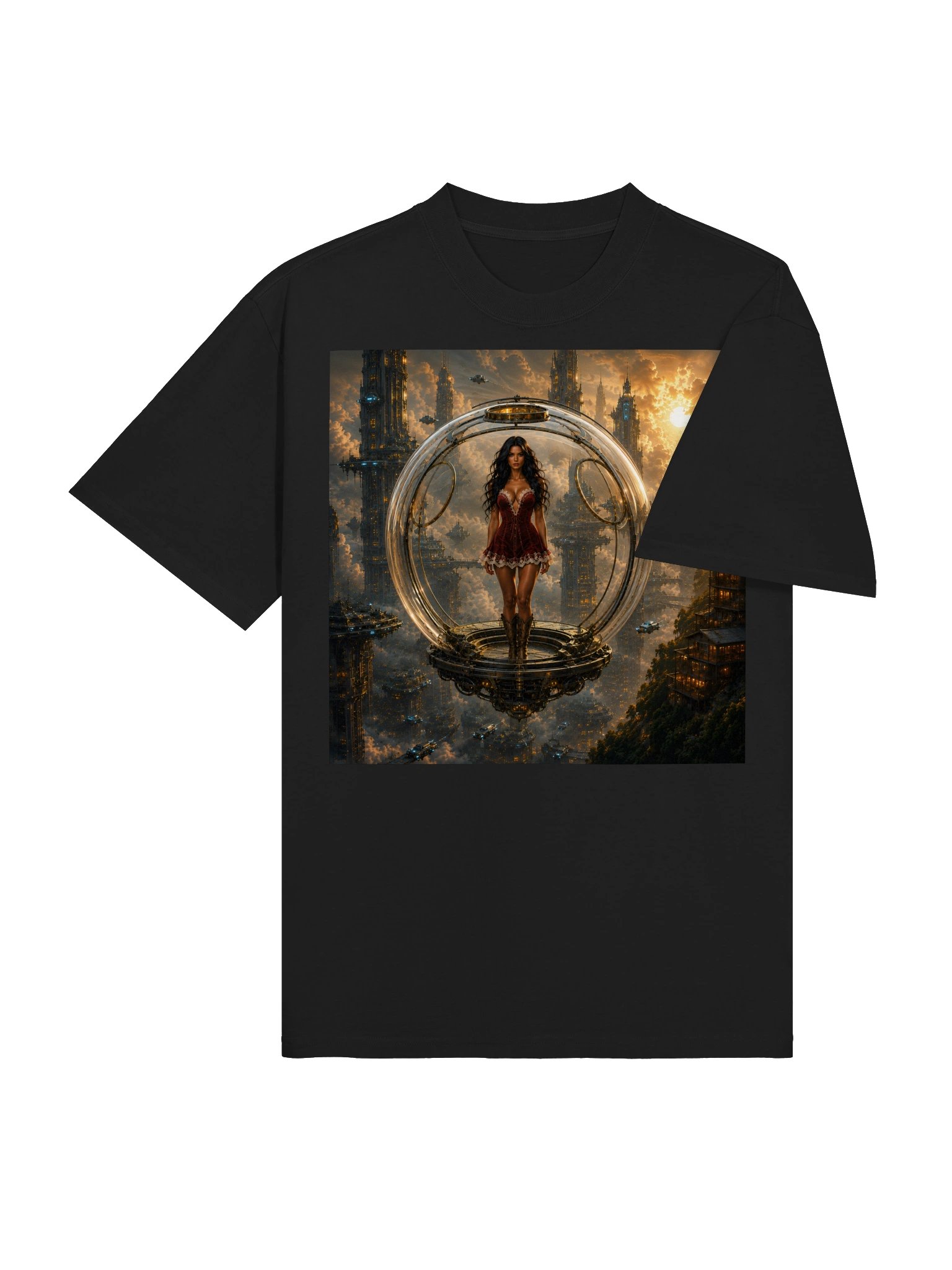 Futuristic Sci Fi T Shirt Cyberpunk Space City Gift for Tech Lovers Coworkers Valentine’s Day product image (5)