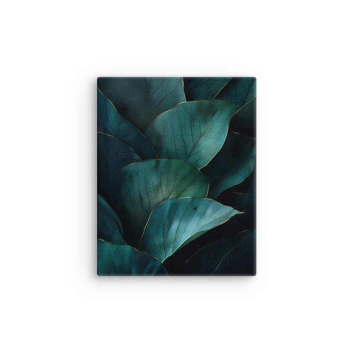 Midnight Botanical Harmony – Abstract Teal Leaf Art product image (12)