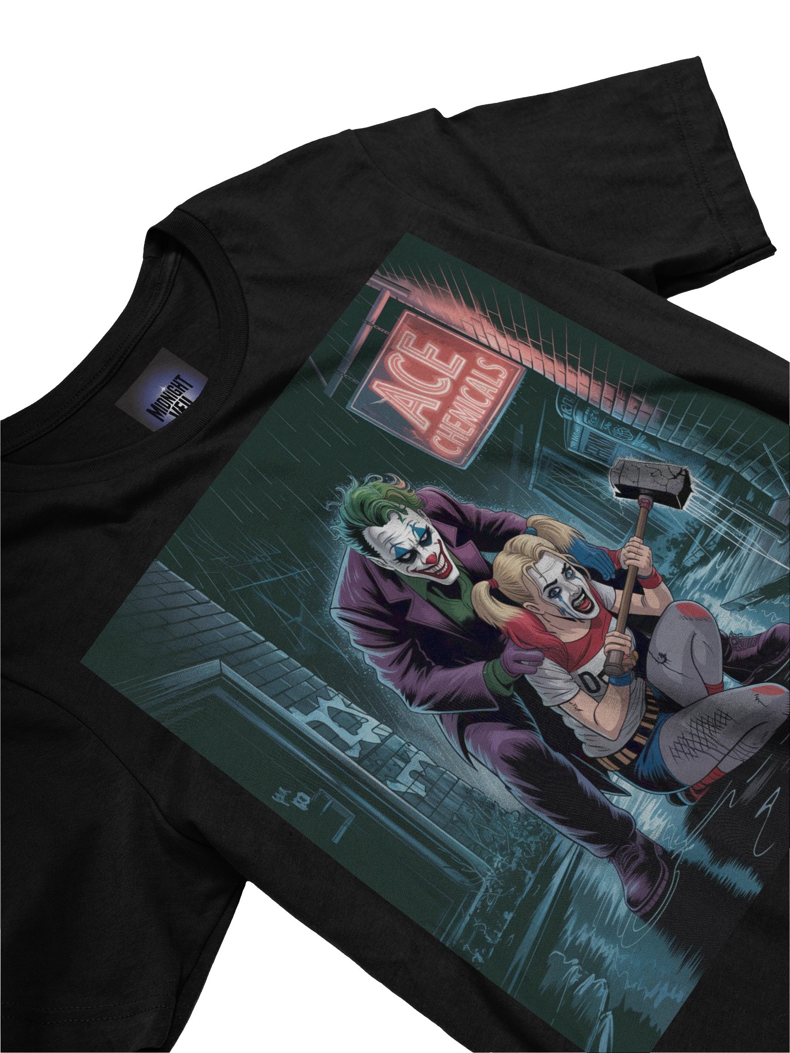 Joker & Harley Quinn 'Ace Chemicals' Rainy Hammer Supersoft T-Shirt product image (5)
