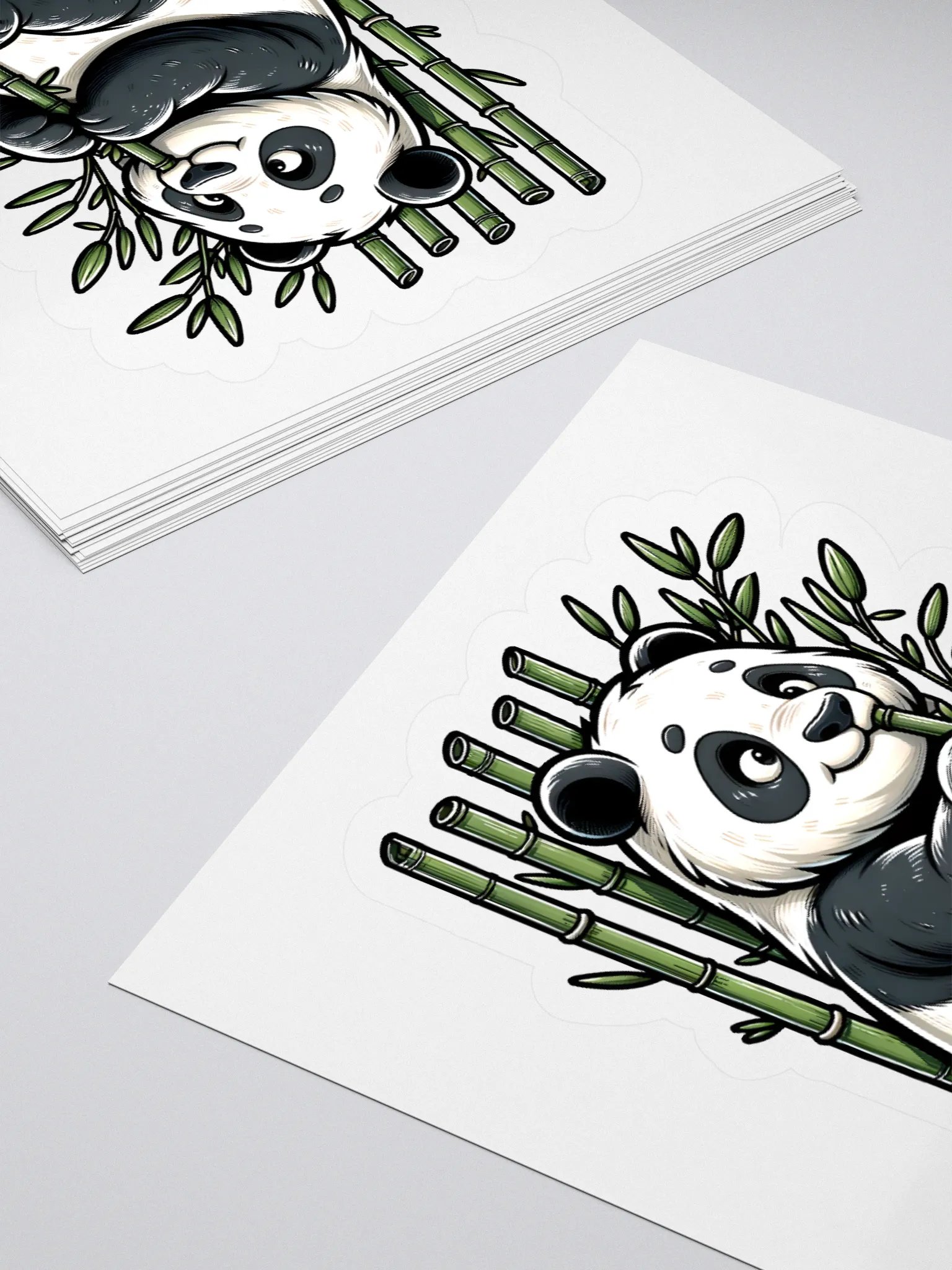 Cute Sticker of Panda Eating Bamboo product image (4)