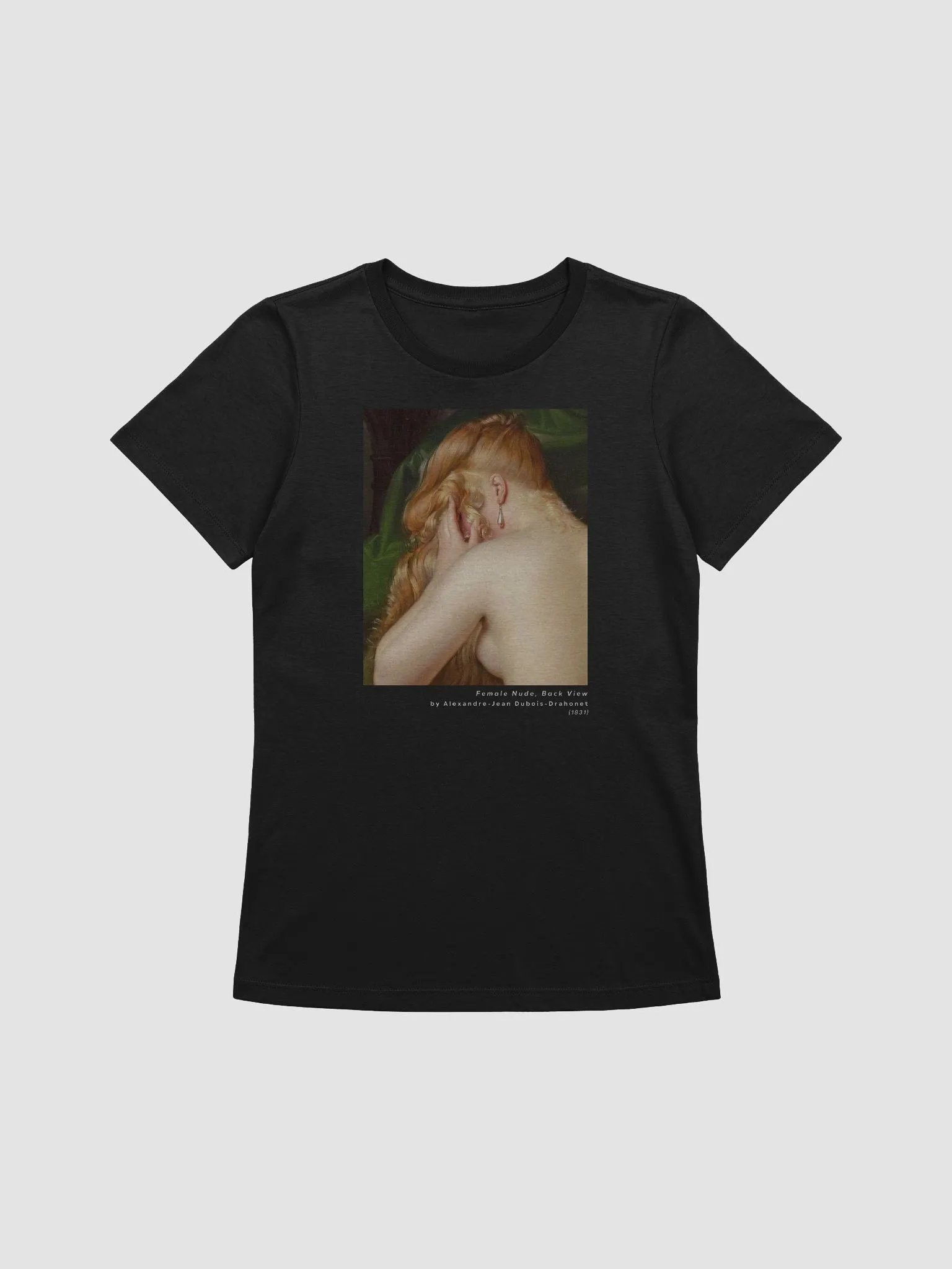 ''Female Nude, Back View'' by Dubois-Drahonet Black T-Shirt (Women) product image (2)