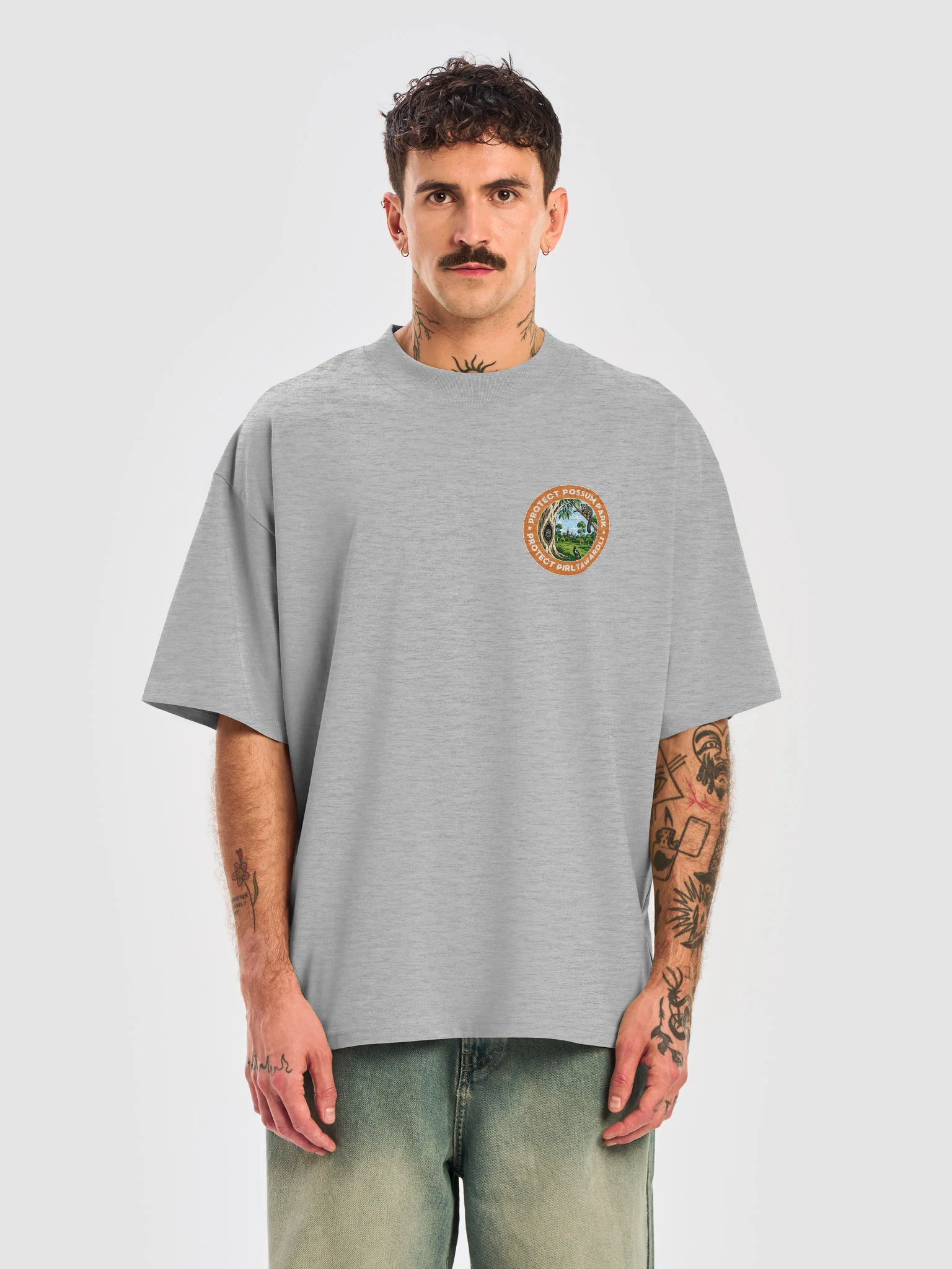 STOP THE CHOP | Sugar Glider (Black Print) | Premium Organic Oversized T-Shirt product image (5)