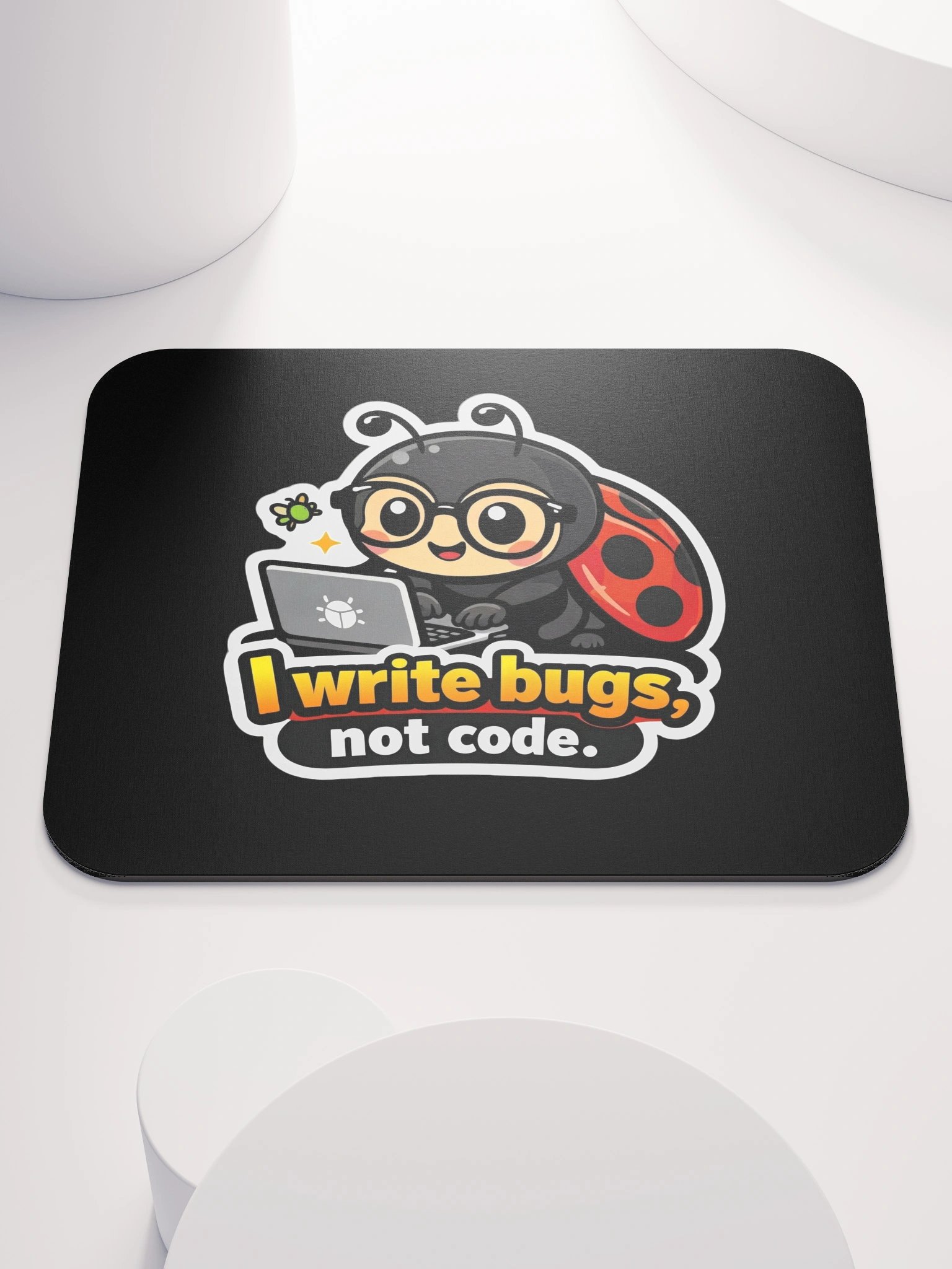 I Write Bugs Not Code Mouse Pad | Funny Programmer Desk Accessory product image (1)