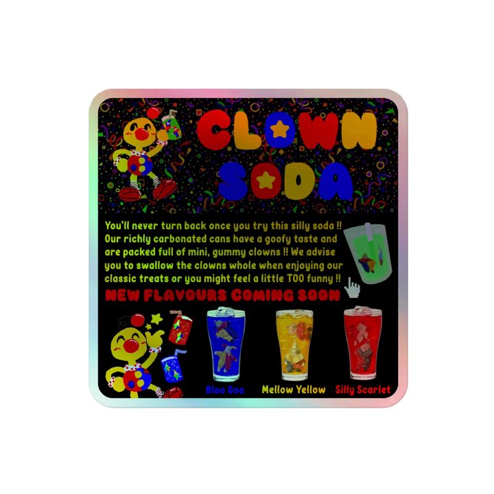 Boyoyoing Clown Soda Website Holographic Sticker product image (2)