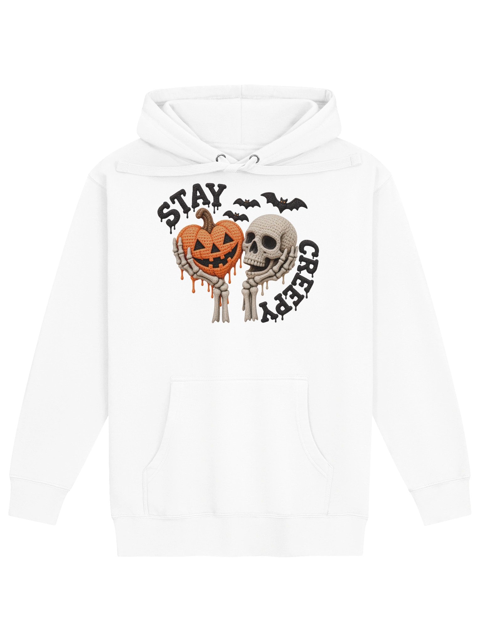 STAY CREEPY Crochet Halloween Skull & Pumpkin Design product image (3)
