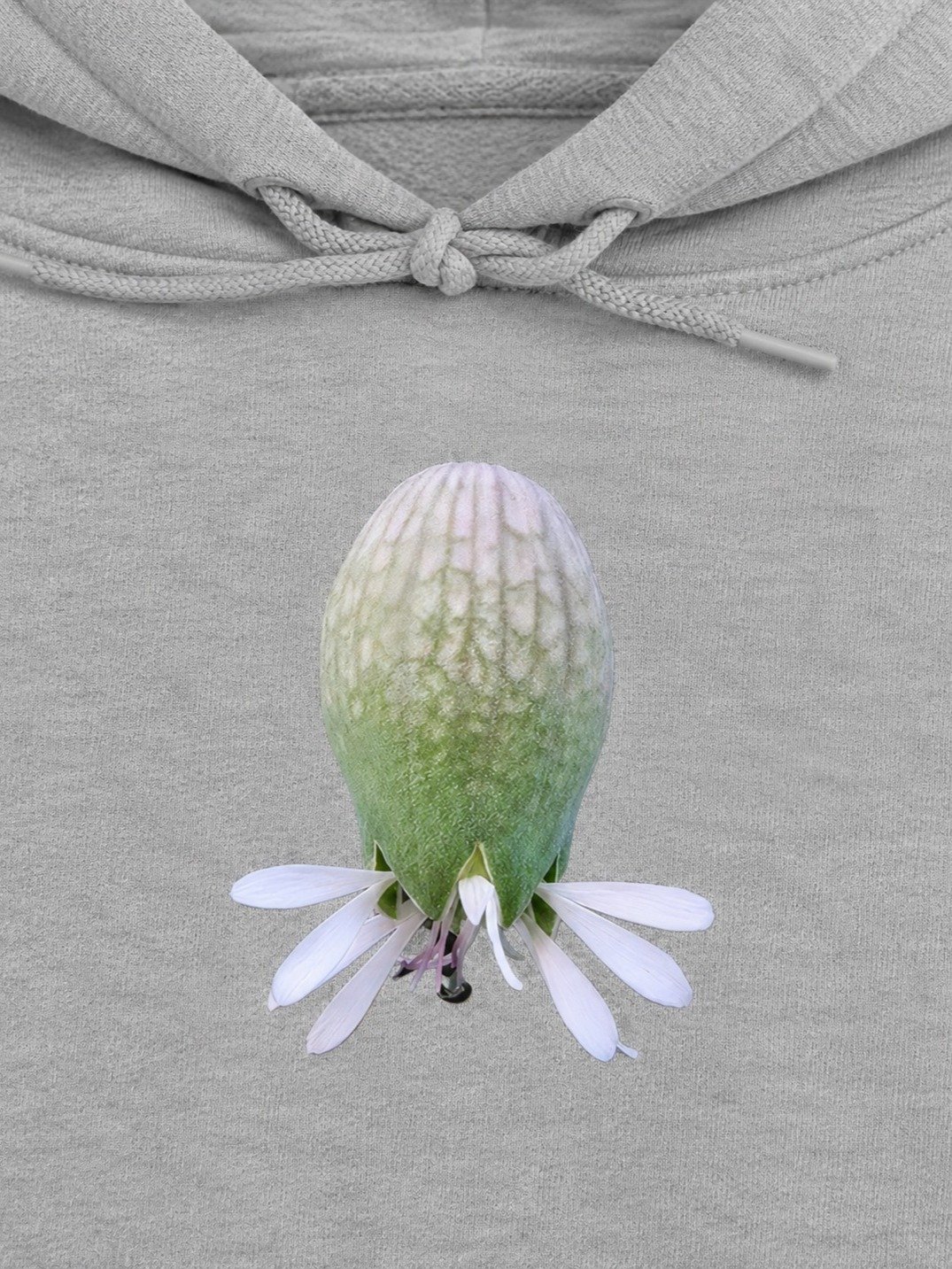 Minimalist Wildflower Hoodie | Soft Grey Botanical Hoodie from Original Macro Photo product image (6)