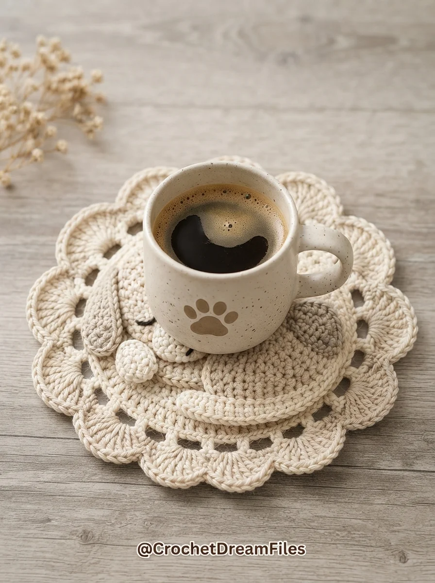 Sleeping Dog Crochet Coaster Pattern product image (5)