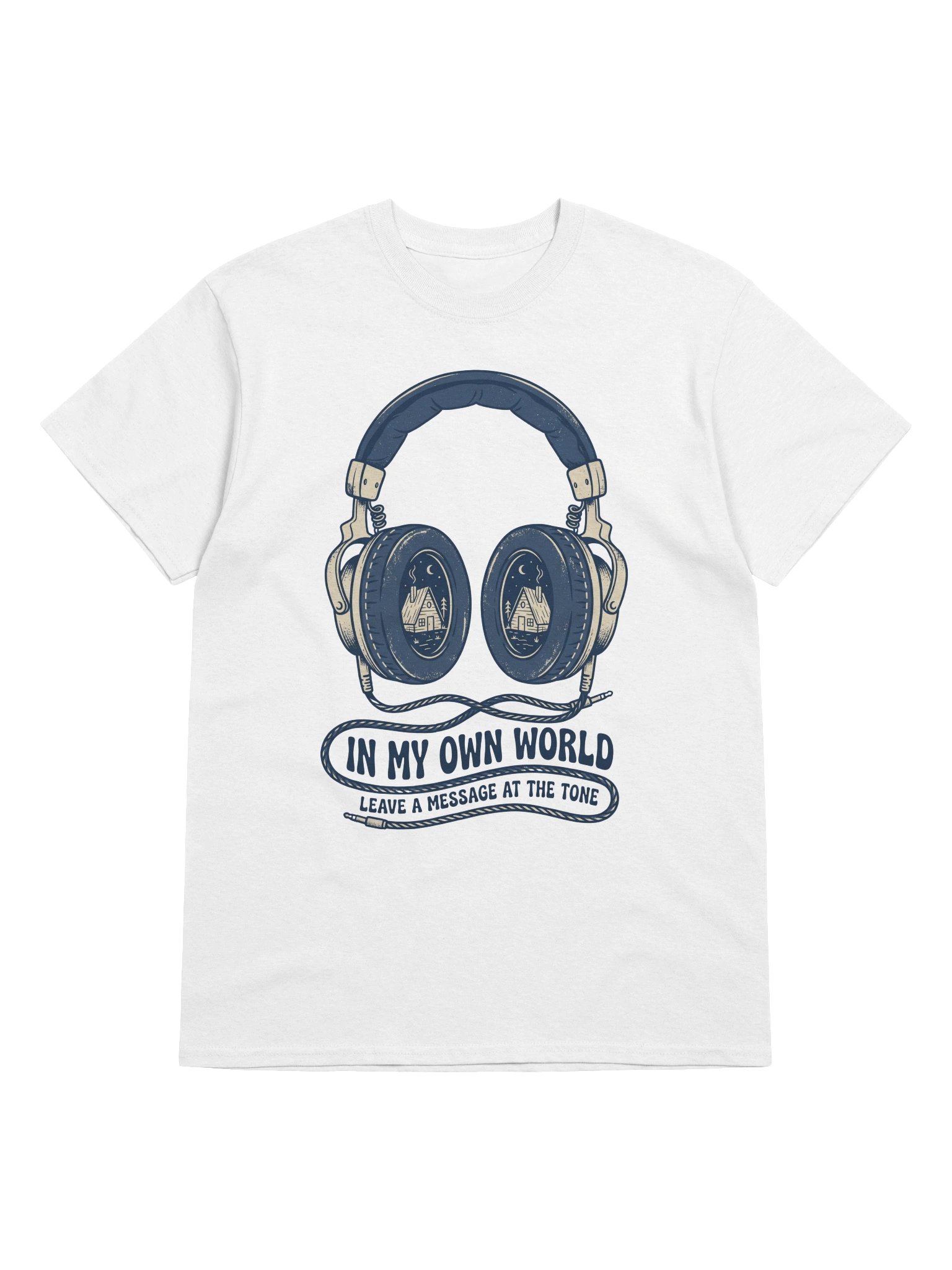 Vintage Introvert "In My Own World" Headphones Cabin T-Shirt product image (1)